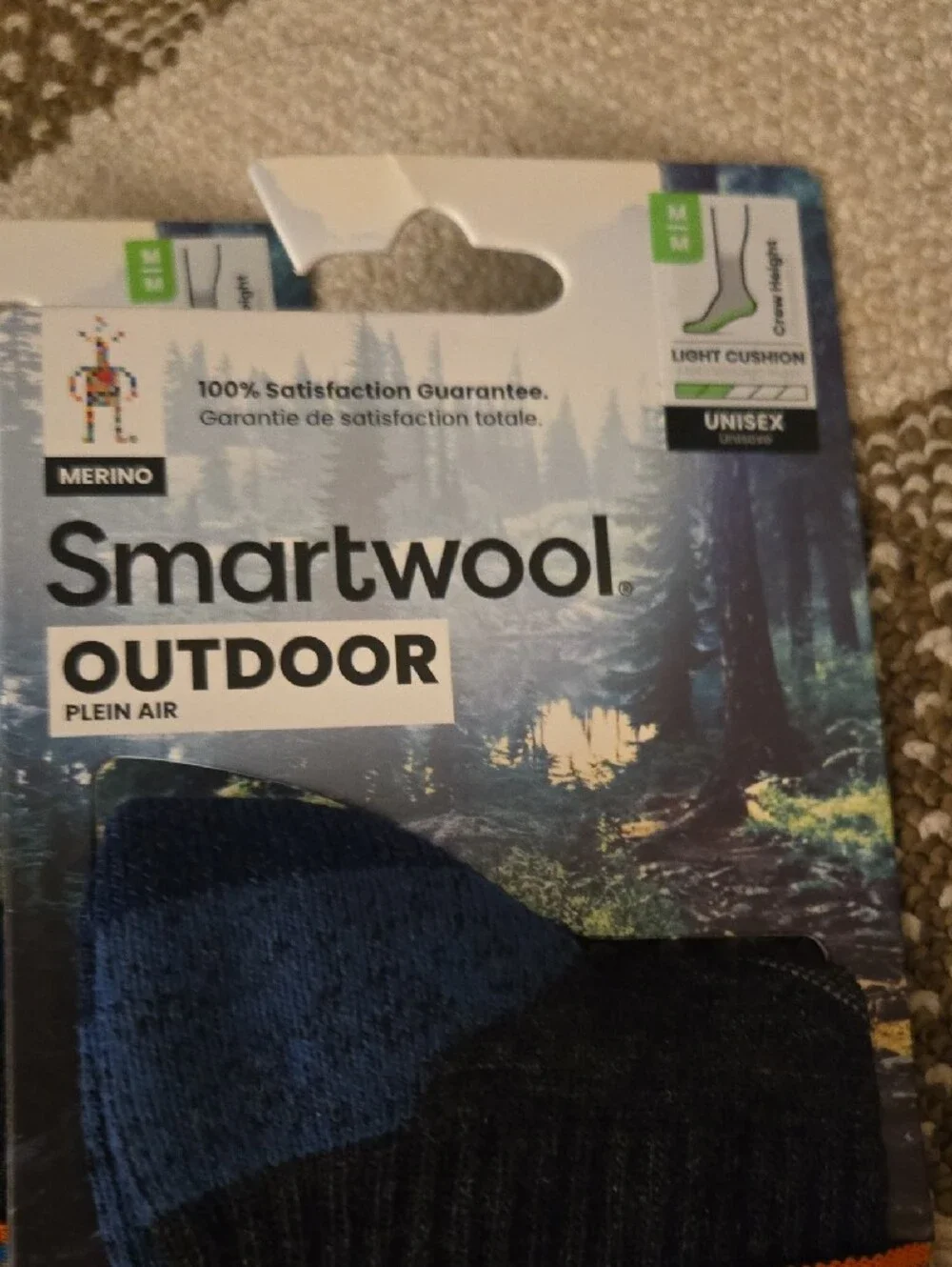 Smartwool Outdoor Crew Socks in Blue and Black (5-Pack)